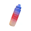 Nueva llegada tres colores dazzler color gradual mate plástico taza de agua tipo bebida recta portátil handle sport kettle 1000ml Item Picture